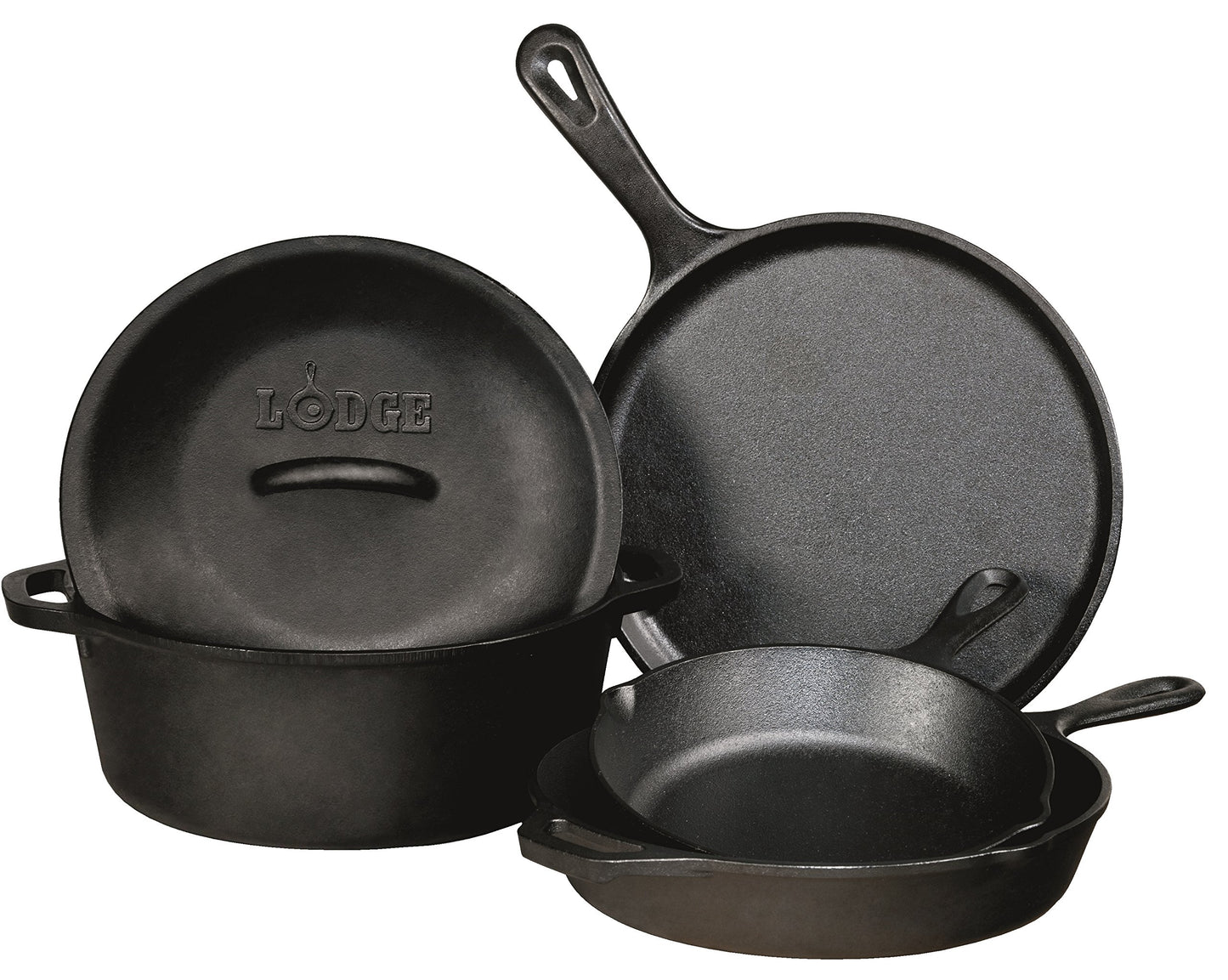 Lodge L2SP3 Cast Iron Serving Pot, Pre-Seasoned, 2-Quart, Black