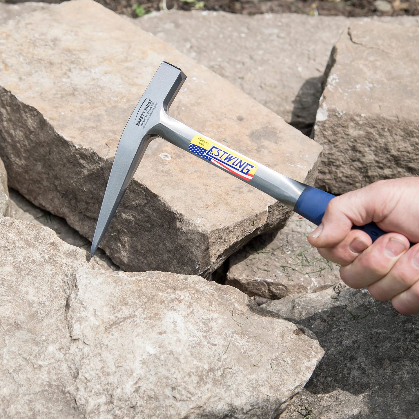 Estwing E3-13P Lightweight Rock Pick with Nylon Vinyl Grip, 13-Ounce