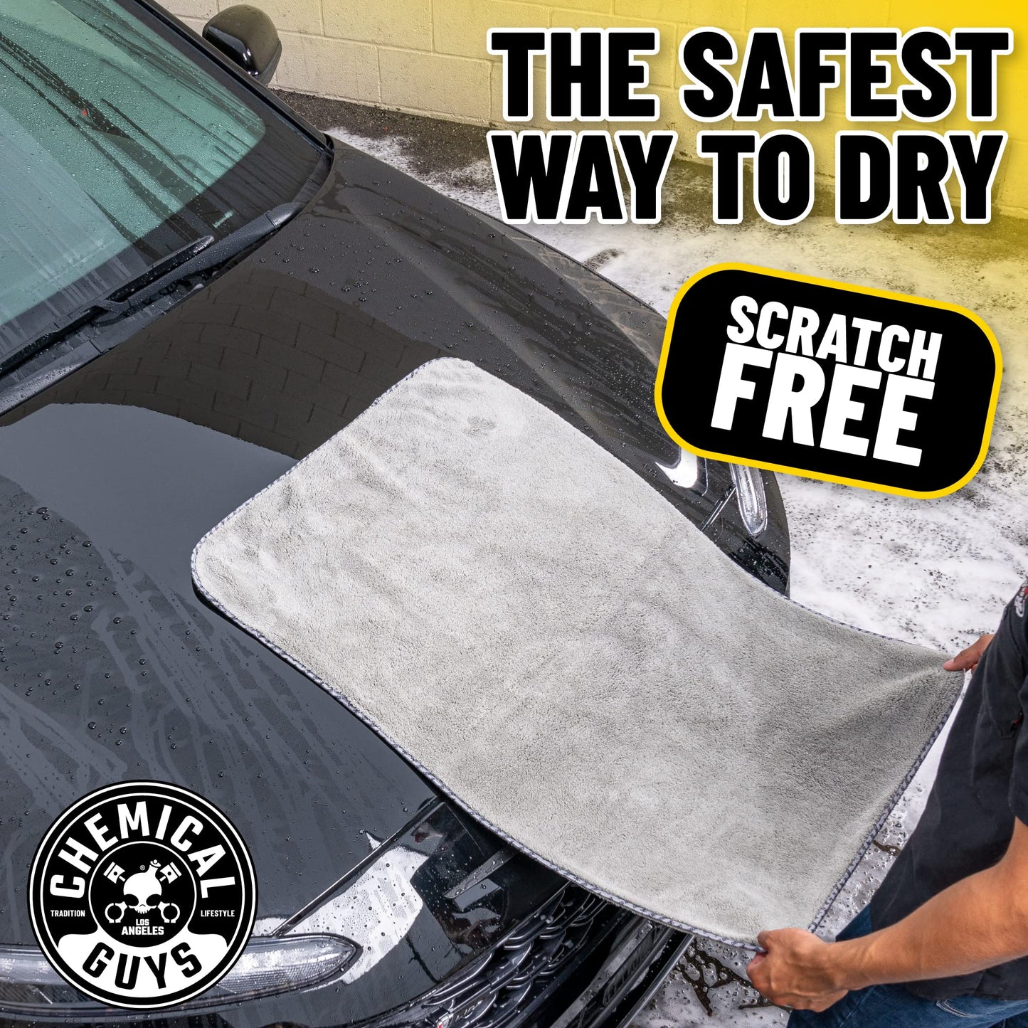 Chemical Guys Woolly Mammoth Microfiber Towel (36" x 25") Cars, Trucks, SUVs, RVs, Home, Pets, Messes, Grey