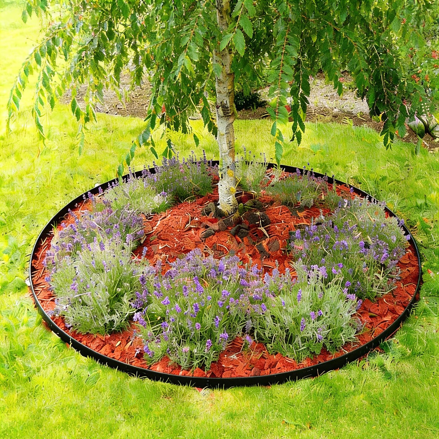 ESRYHWA Garden Edging 49FT Landscape Edging Kit 3 Inch Height Plastic Garden Border No Dig Lawn Border for Yard Flower Bed with 50 Stakes
