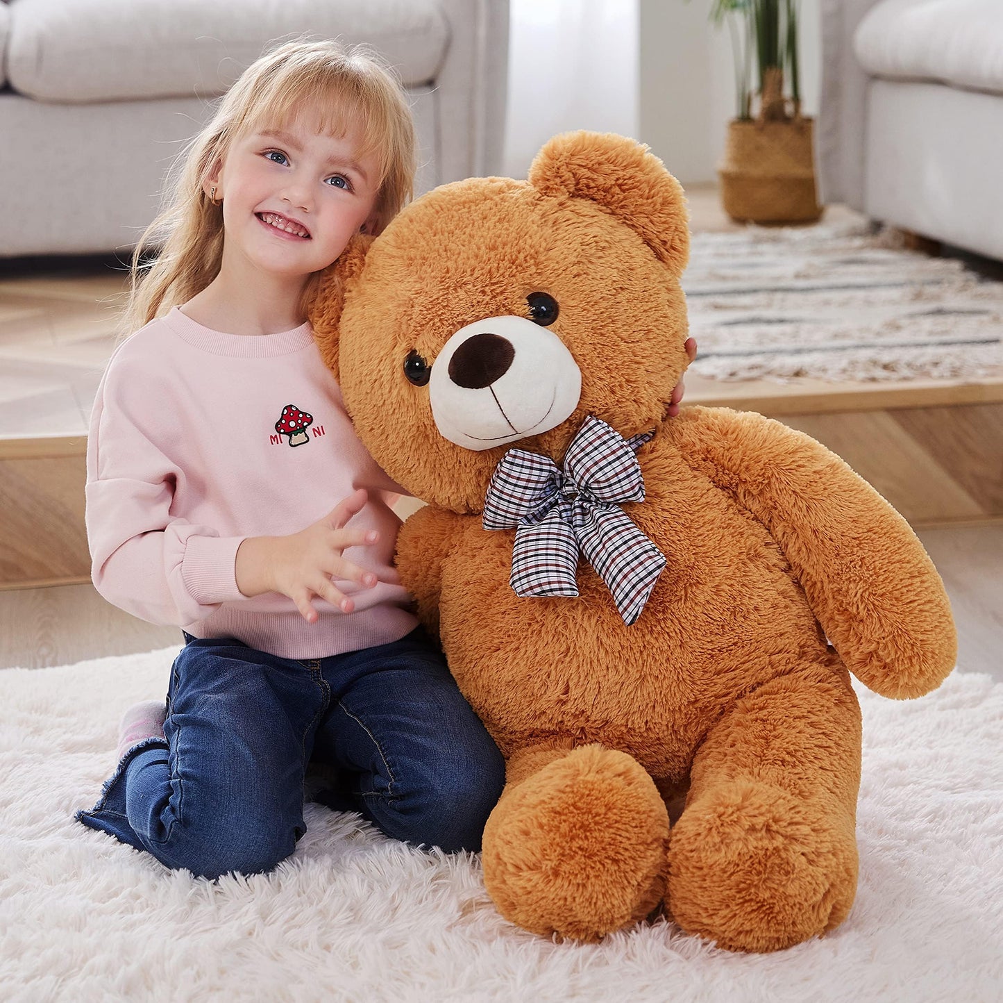 IKASA Giant Teddy Bear Stuffed Animal,Large Soft Toys Cute Plush Toy,Jumbo Big Oversized Fat Bears Animals Huge Life Size,Gifts for Kids Girls Boys Childrens (Brown, 30 inches)