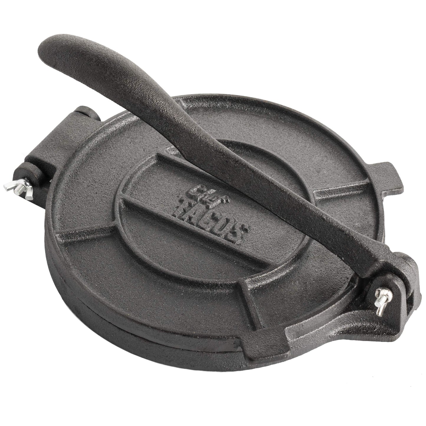 Chef Tacos Authentic Cast Iron Tortilla Press, Roti Maker, Heavy Duty Tortillera Pataconera, Pre-Seasoned Corn or Flour Presser, Taco Maker, Taco Shaper (8-Inch)