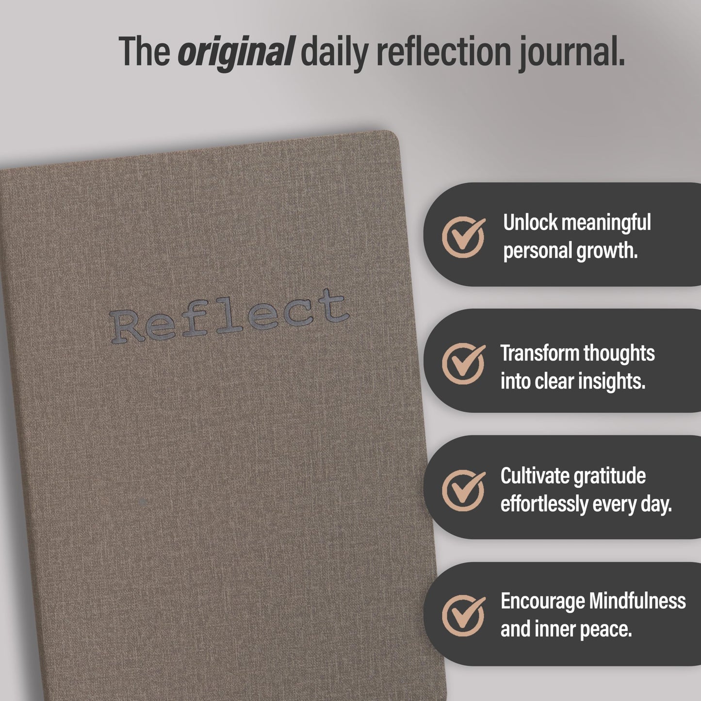 MindPanda Reflect - Guided Journal For Men & Women - Daily Journal for Deep Reflection, Mindfulness, Gratitude & Genuine Happiness - Habit & Mood Tracker - Premium Quality, Non Bleed