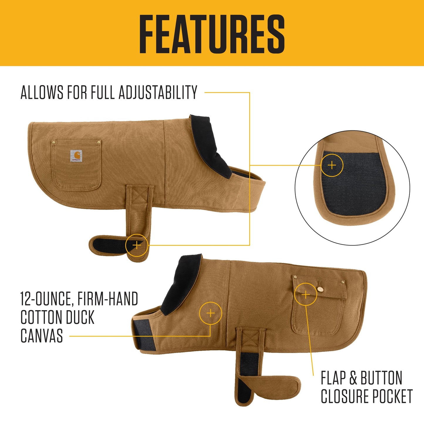 Carhartt Firm Duck Insulated Dog Chore Coat, Durable Weather Resistant Jacket for Cold and Windy Conditions, PFAS Free (Hunter Orange), Large