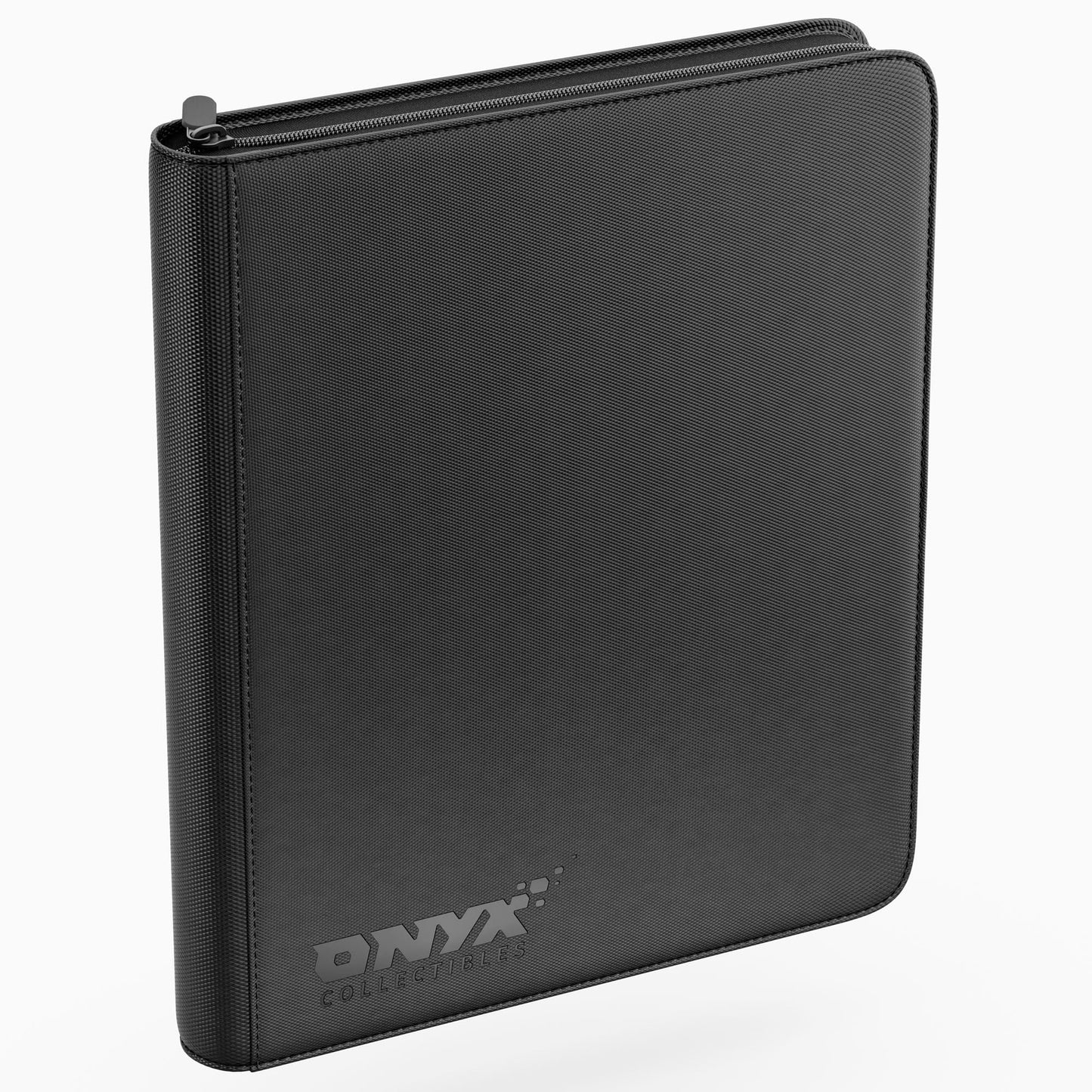 Onyx Toploader Binder 9-Pocket 288 Toploaders - 16 Ringless Double Sided Pages for Cards in 3" x 4" Top Loaders - 9 Pocket Side Loading Pages for Trading or Sports Card Storage - Zipper (Black)