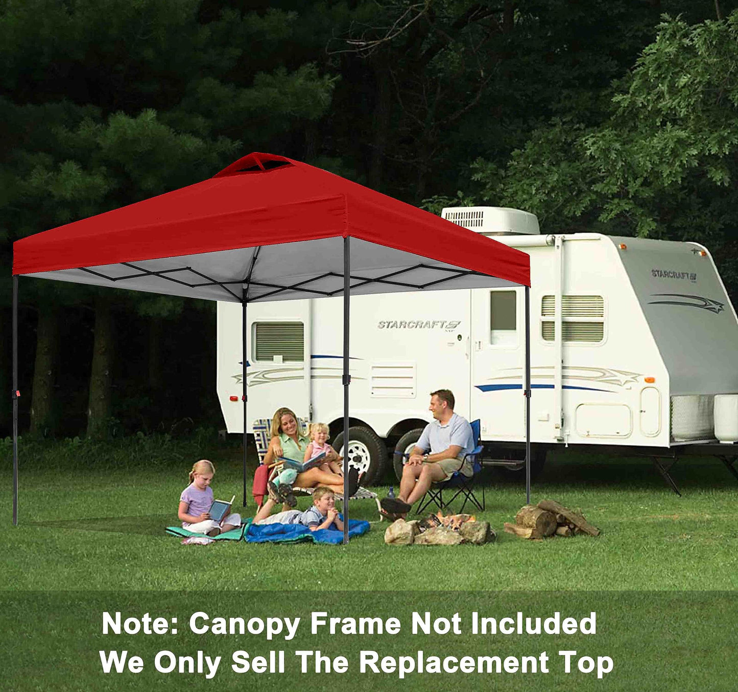 SCOCANOPY Replacement Top with Air Vent for 10x10 Canopy Frame, Canopy Cover ONLY, (Red)