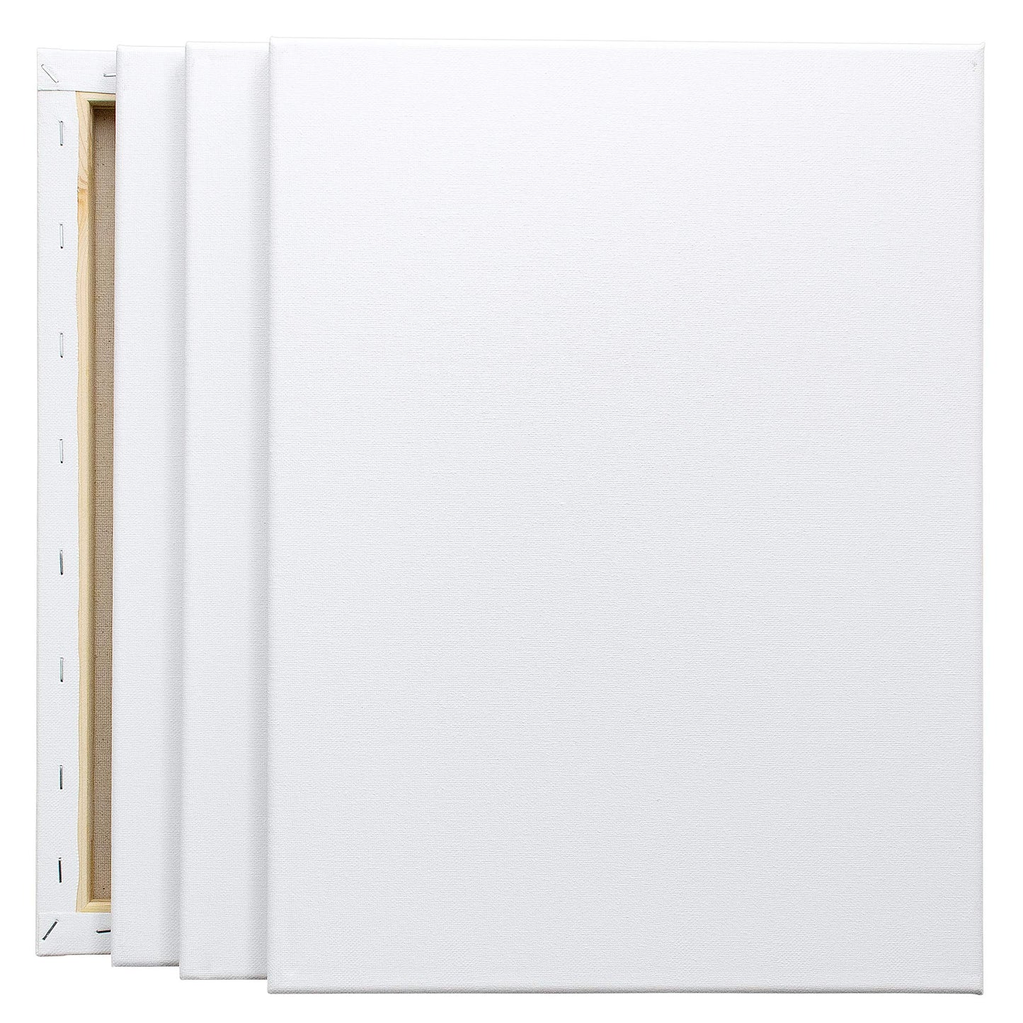 FIXSMITH Stretched White Blank Canvas - 12 x 16 Inch, Bulk Pack of 8, Primed, 100% Cotton, 5/8 Inch Profile of Super Value Pack for Acrylics,Oils & Other Painting Media.