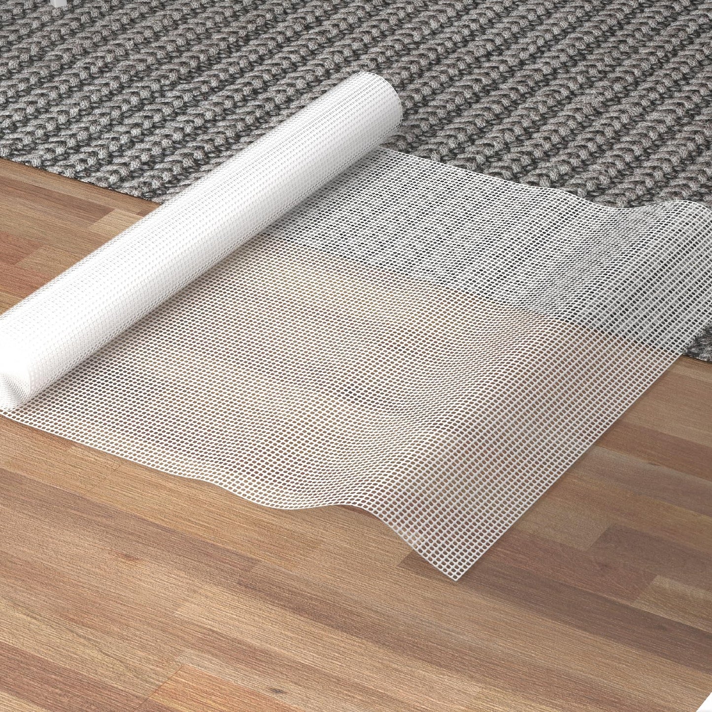 Silicone Non Slip Rug Pad, Anti Skid Thin Rug Gripper, Carpet underpad for Hardwood Surface Floors, Keep Area Rugs in Place - 6x9 Ft