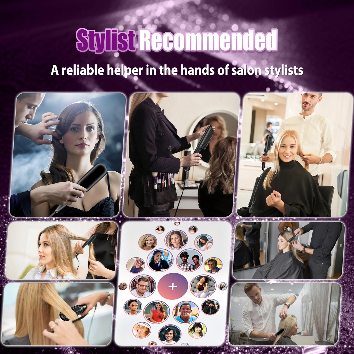 2025 Upgraded hair straightener brush | 20 Million Negative Ions | 53W Ultra-High Power |PTC Ceramic Rapid Heating Technology | hair brush straightener for women Delivers salon-level care suitable for all hair types.