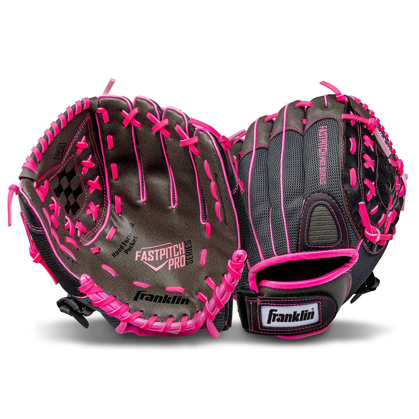 Franklin Sports Softball Glove - Left and Right Handed Softball Fielding Glove - Windmill Fastpitch Pro Series - Adult and Youth Fielding Glove - 12 Inch Right Hand Throw - Pink