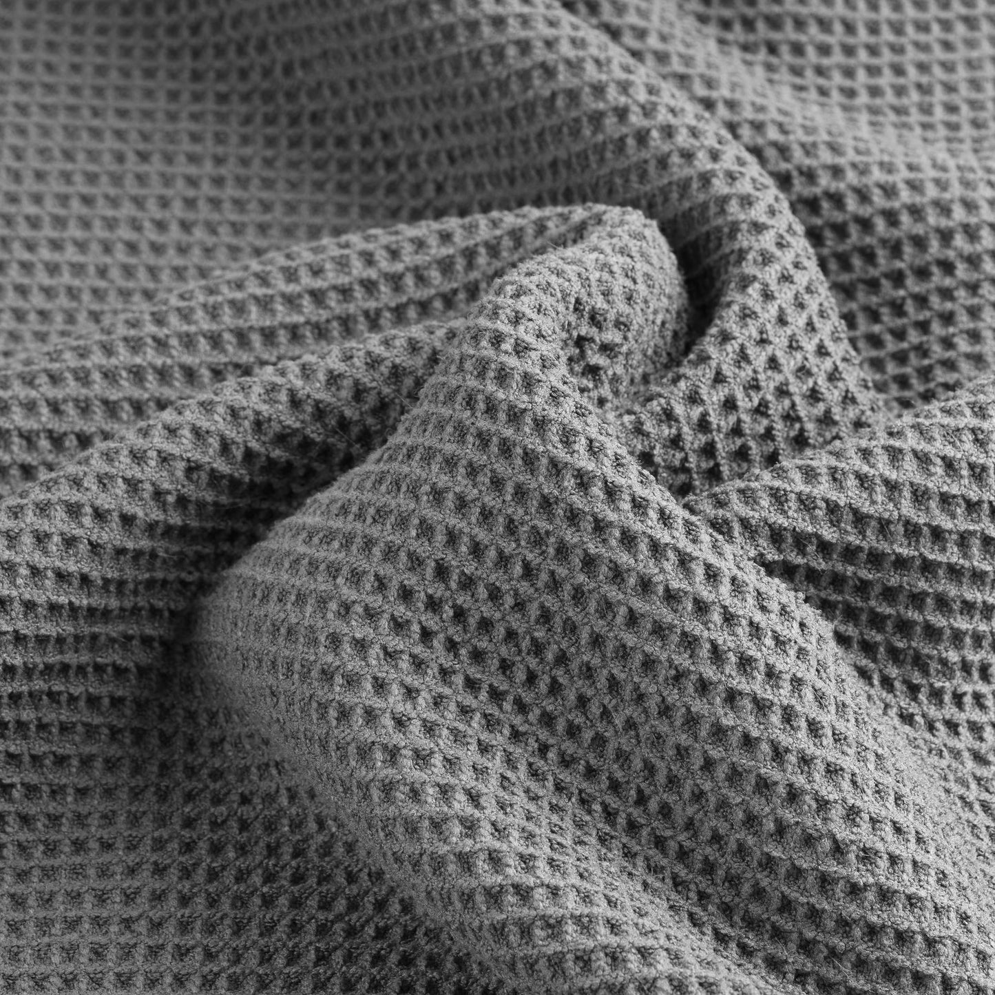 POLYTE 380 GSM Microfiber Oversize Quick Dry Lint Free Bath Towel, 60 x 30 in, Set of 2 (Waffle Weave)