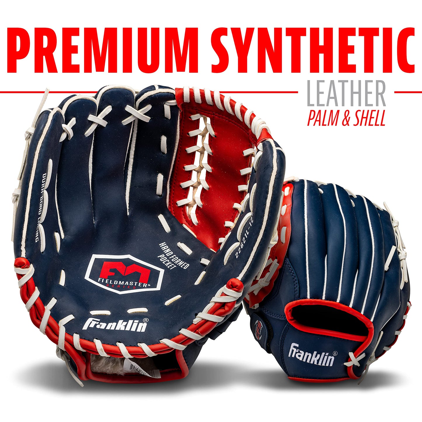 Franklin Sports Baseball and Softball Glove - Field Master USA - Baseball and Softball Mitt - Adult and Youth Glove - Left Hand Throw - 12"