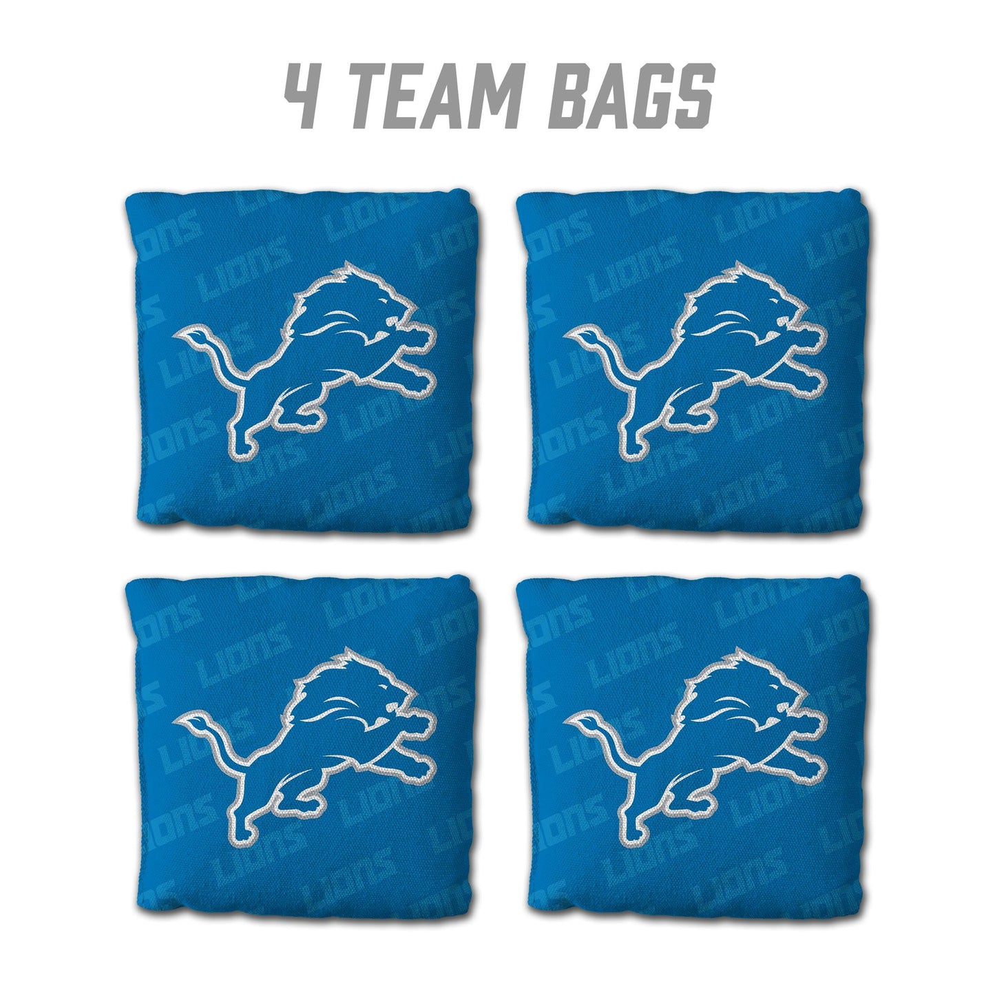 YouTheFan Officially-Licensed NFL Detroit Lions Set of 4 Cornhole Bags - All Weather Regulation 6” x 6” Size - 16oz Weight - Designed in USA