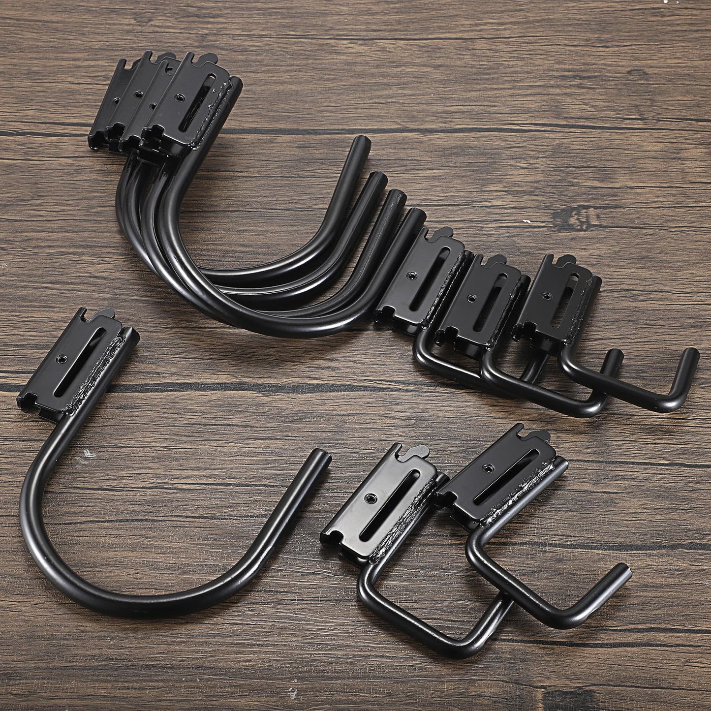 BTSKY 10 PCS E Track J Hooks with 2" and 4", Large Steel J Hook Tie Down Accessories, Heavy Duty X Track Steel Hanger for Enclosed Trailer, Cargo Van,Semi-Trucks Trailer, Black (Round and Square)