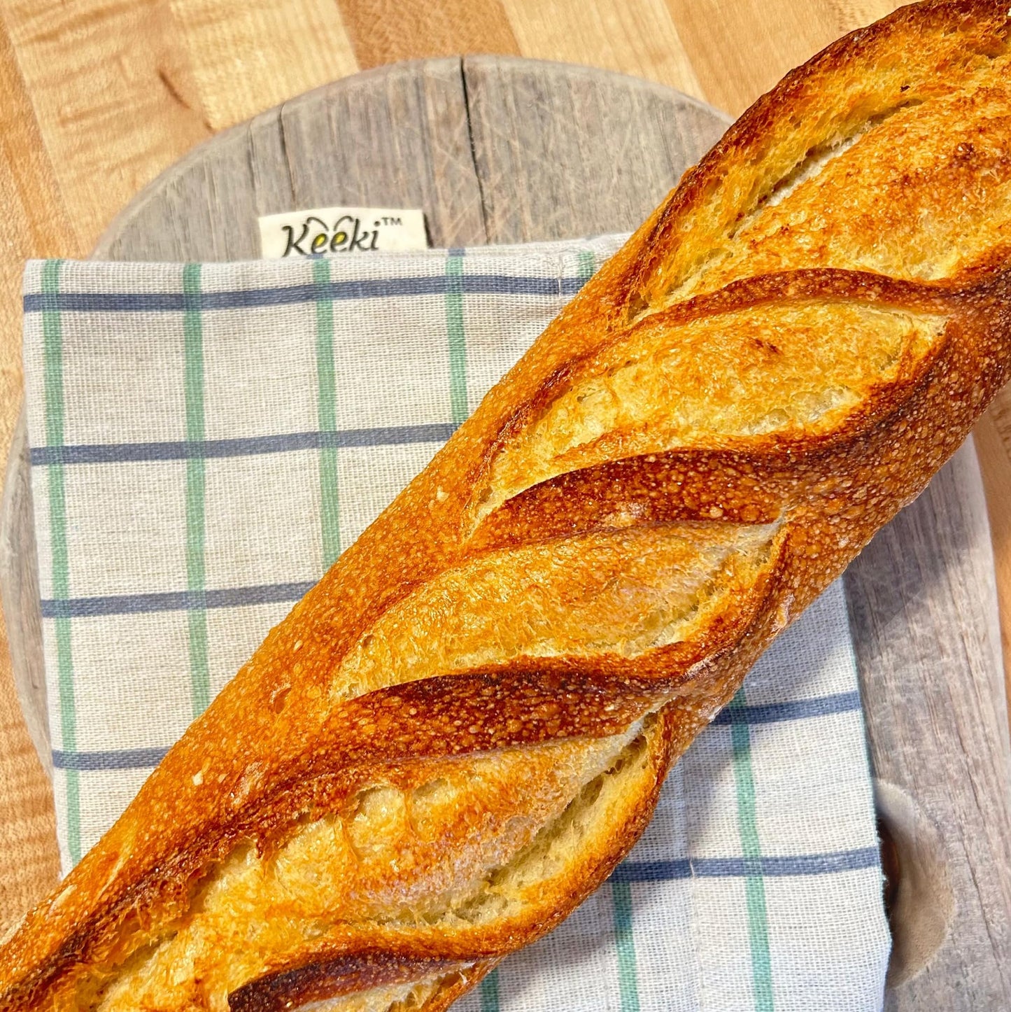Keeki Bag - The Original Beeswax Lined Bread Bag for Homemade & Sourdough | Reusable Linen Bread Storage | Beeswax Wrap Alternative | Plastic-Free Storage w/Wide Opening & Drawstring Closure (Yellow)