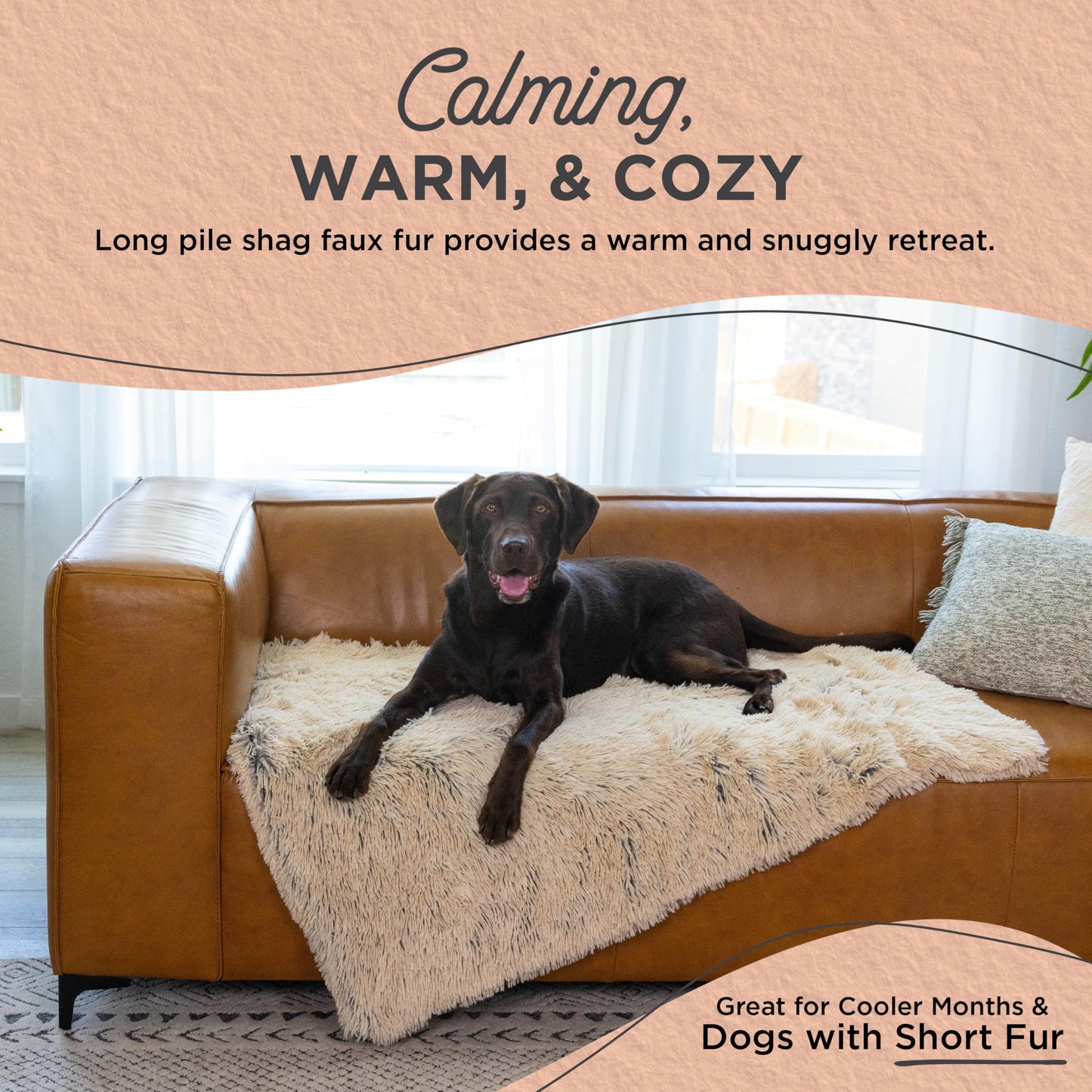 Best Friends by Sheri Calming Shag Dog Blanket, Taupe, 40" x 50"