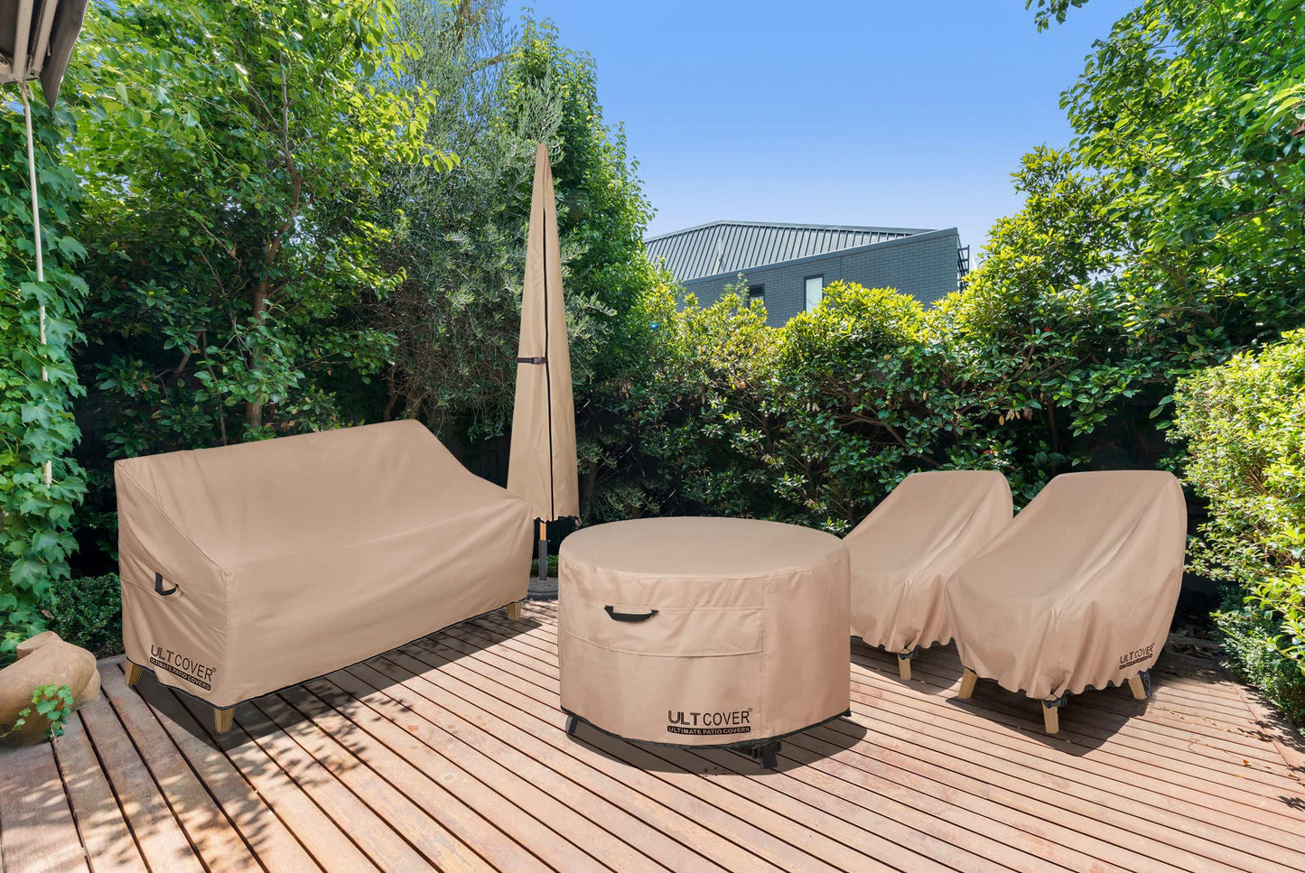 ULTCOVER Patio Fire Pit Table Cover Round 44 inch Outdoor Waterproof Fire Bowl Cover