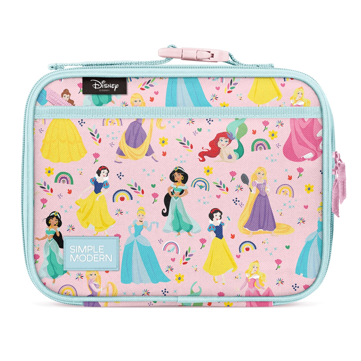 Simple Modern Disney Kids Lunch Box for Toddler | Reusable Insulated Bag for Girls | Meal Containers for School with Exterior and Interior Pockets | Hadley Collection | Princess Rainbows