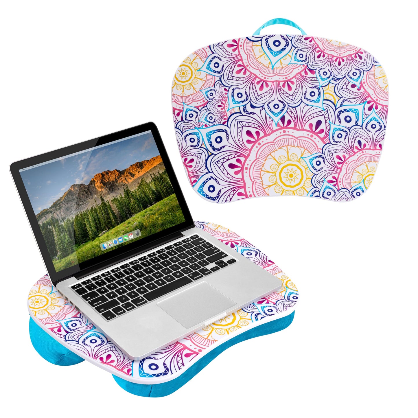 LAPGEAR MyStyle Portable Lap Desk with Cushion - Mandala - Fits up to 15.6 Inch Laptops - Style No. 45327
