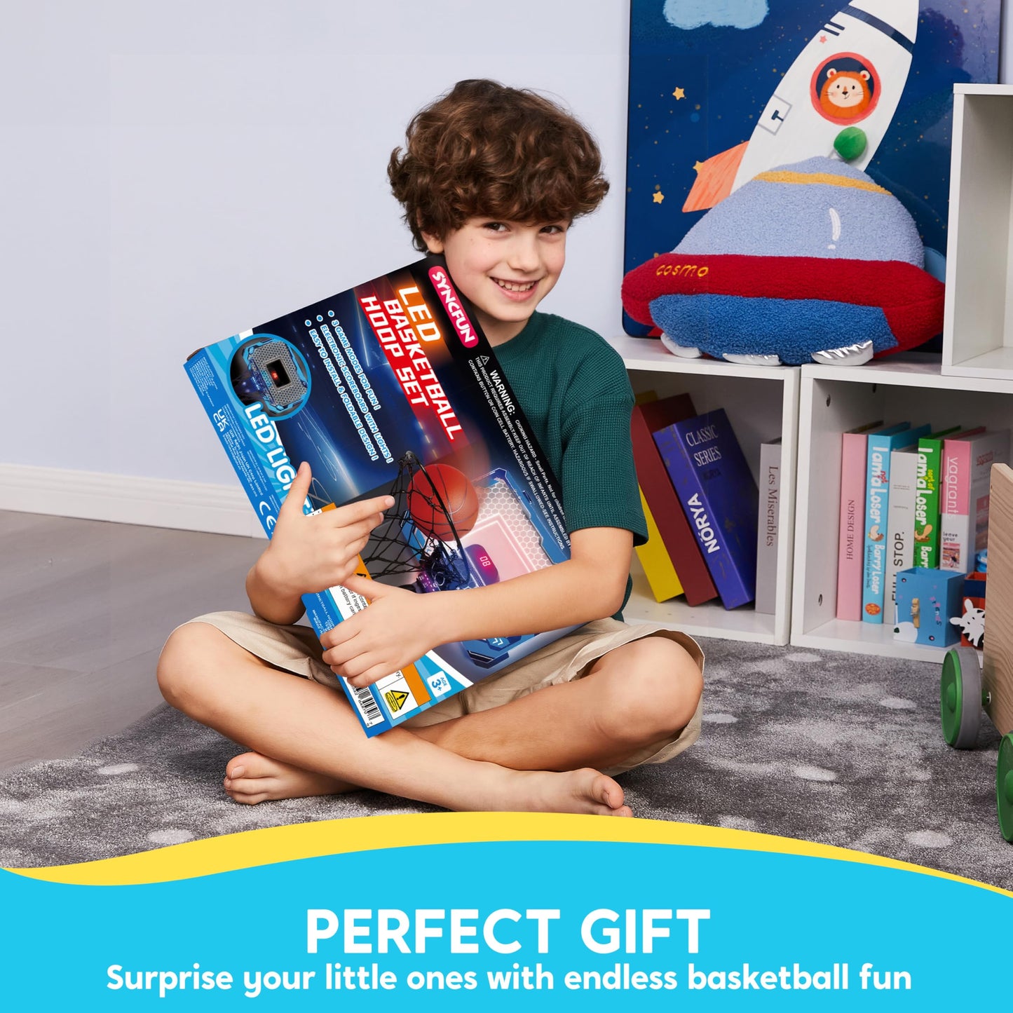 Basketball Hoop for Kids, Mini Indoor Basketball Hoop with 4 Balls Indoor Basketball Toys for 6 7 8 9 10 11 12 13 14 Year Old Sport Toys Birthday Gift