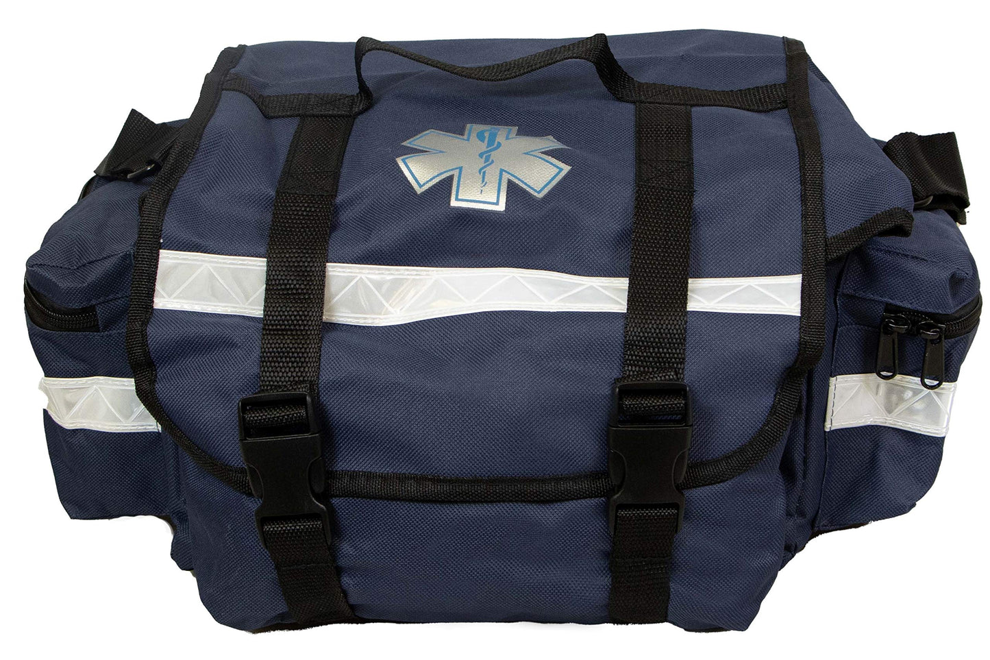 Primacare KB-RO74-B First Responder Bag for Trauma, 17 inch x9 inch x7 inch Professional Multiple Compartment Kit Carrier for Emergency Medical Supplies, Blue