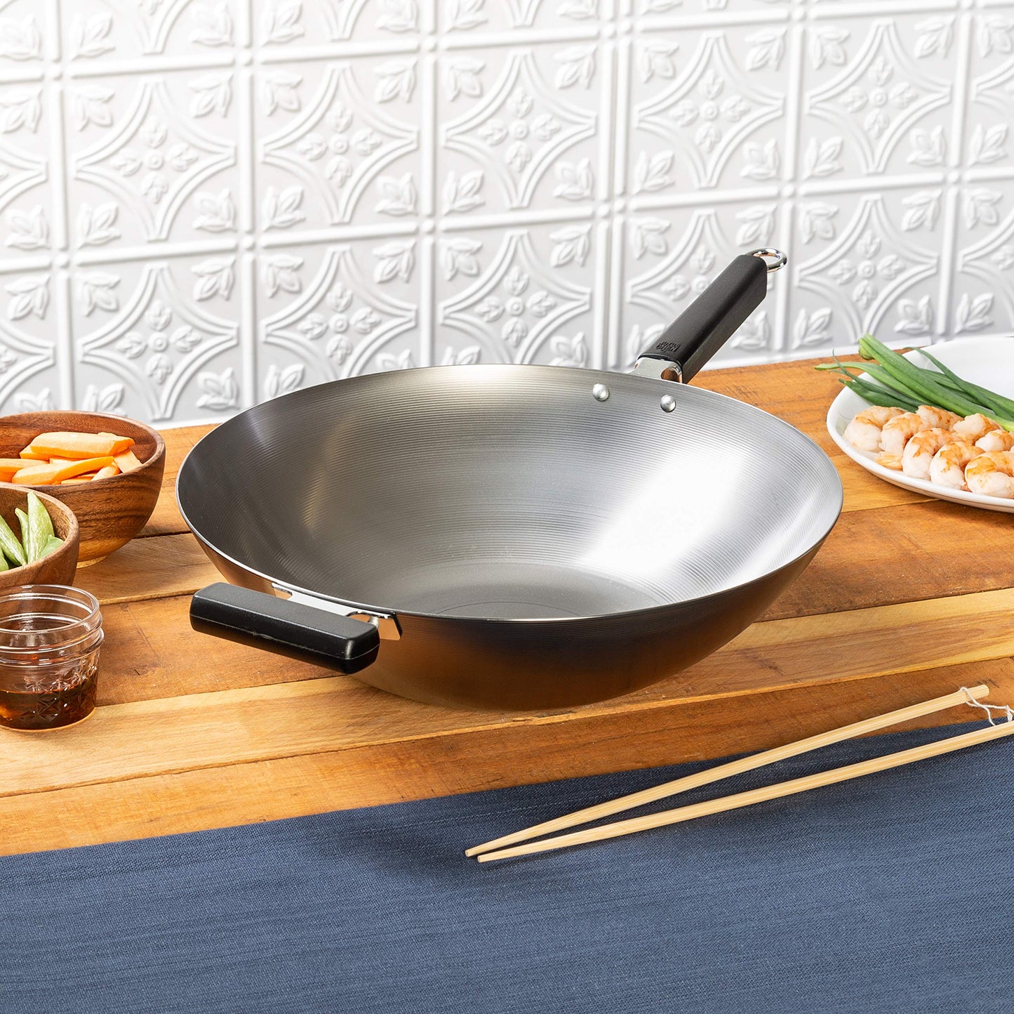 Joyce Chen Professional Series 14-Inch Carbon Steel Wok with Phenolic Handles