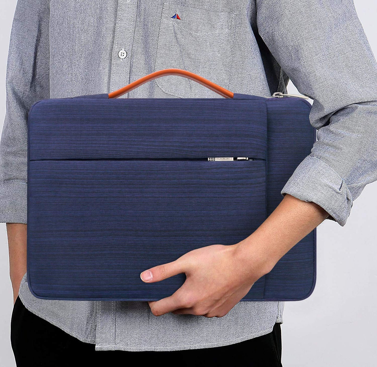 Lacdo 15.6 inch Portable Monitor Case - Protective Carrying Sleeve Bag with Accessory Pocket, Blue