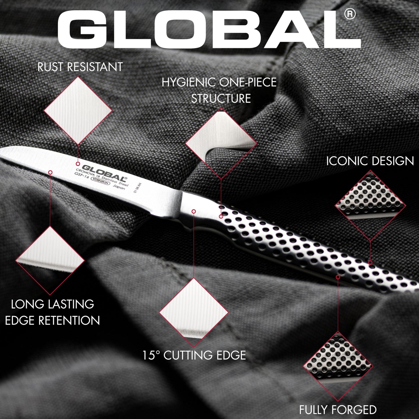 Global Knives Paring Knife Long Nose 11 Cm