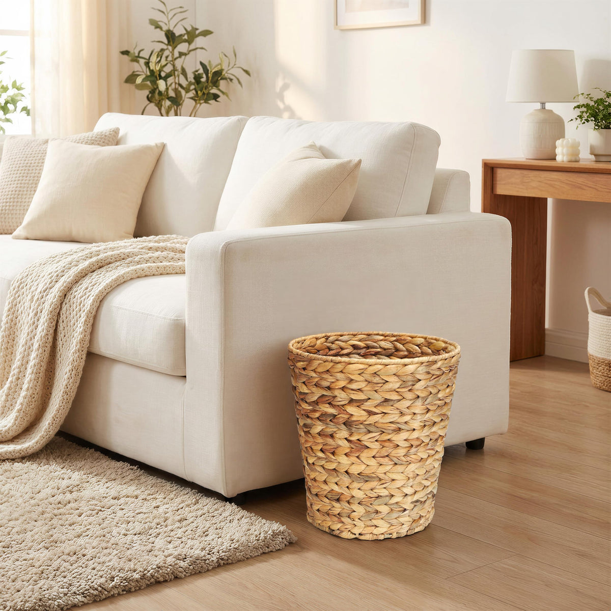 YINGXUN Wicker Waste Basket for Bathroom Large 3.5 Gallons (2 Pack)