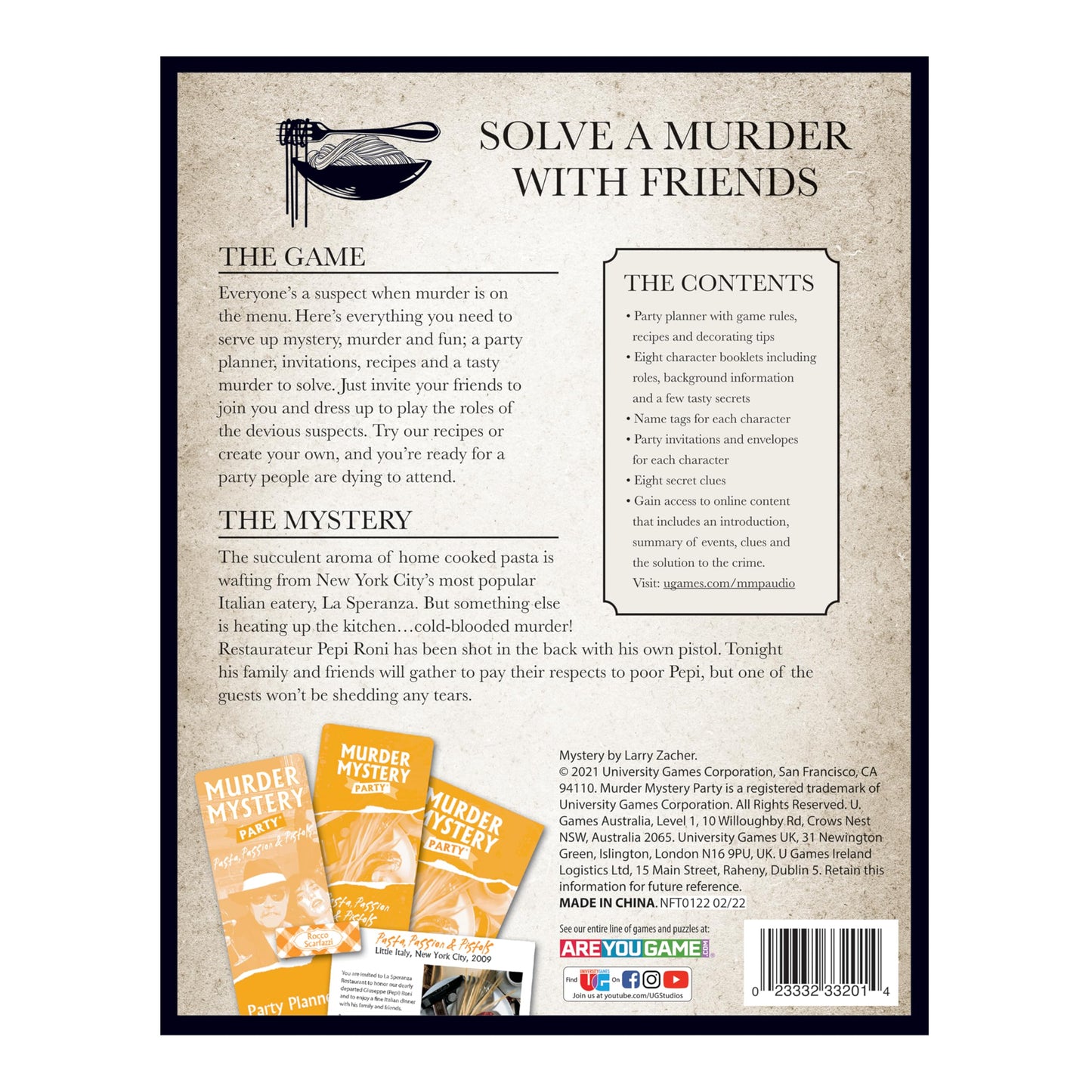 Murder Mystery Party - Pasta, Passion and Pistols