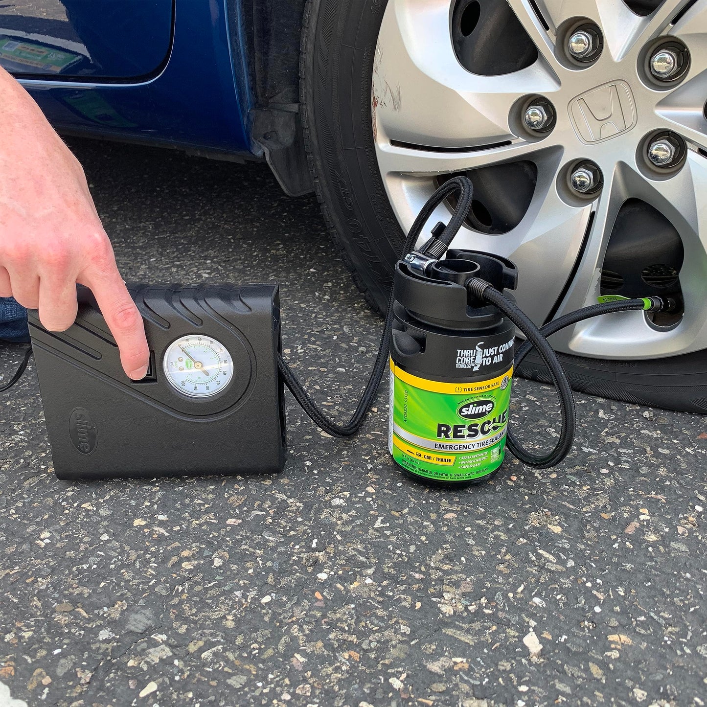 Slime 10188-2 Rescue Emergency Tire Sealant, TPMS Safe, 414mL