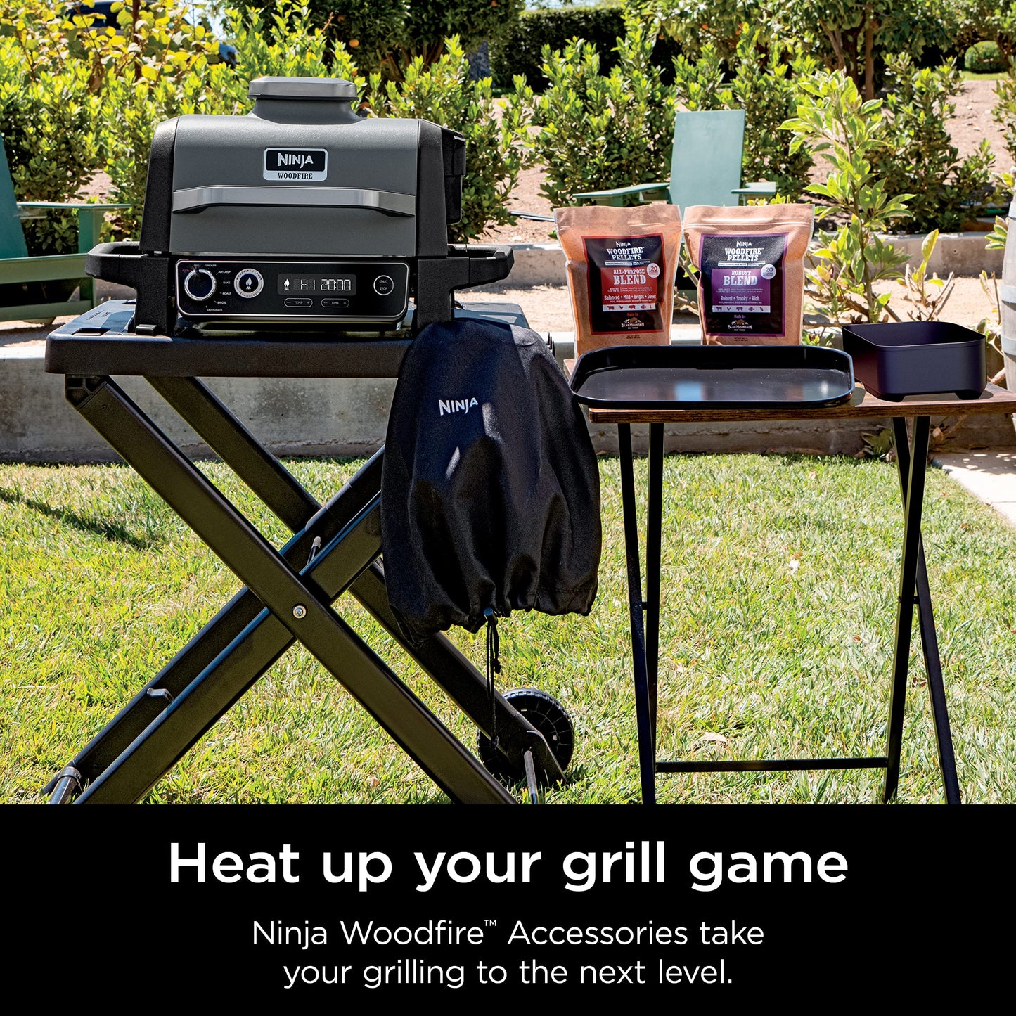 Ninja XSKGRDPLTC Woodfire Outdoor Flat Top Griddle Plate, Compatible with Ninja Woodfire Grills (OG700 Series), Ceramic Coating, Black/Grey