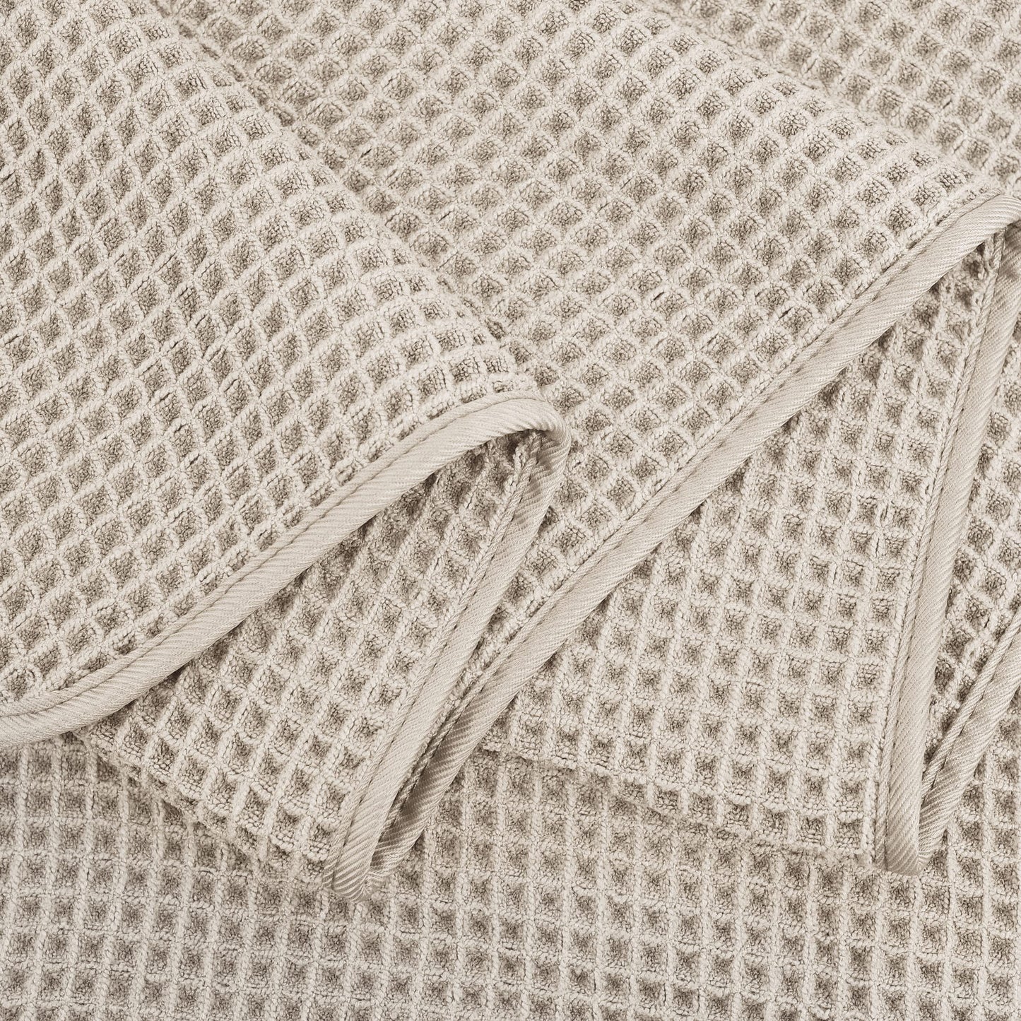 POLYTE 430 GSM Microfiber Oversize Quick Dry Lint Free Bath Towel, 60 x 30 in, 4 Pack (Waffle Weave)
