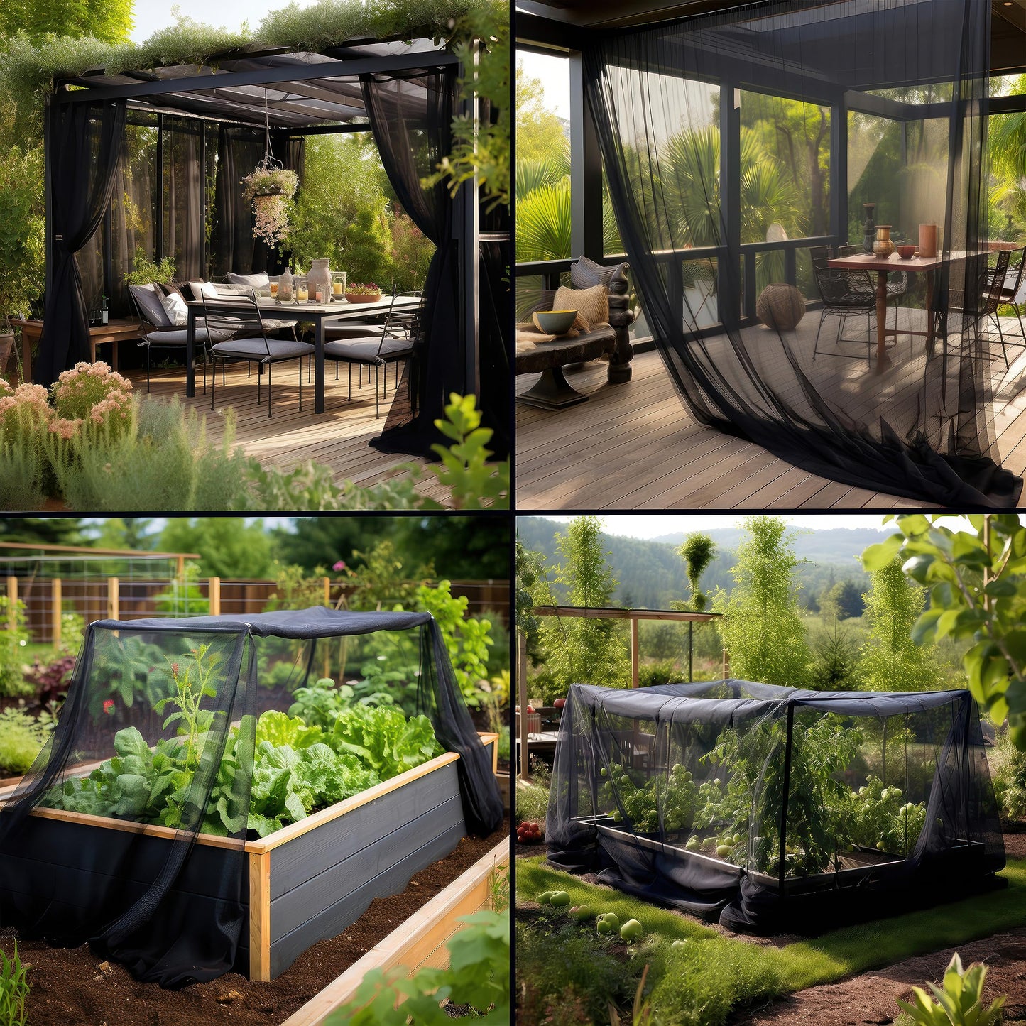 Black DIY Mosquito Net Fabric | 10x20 FT Netting 2 Pack | Insect Cover for Garden, Patio, Outdoor & Windows | Multiple Sizes in Black, White & Green | Mesh Screen Barrier