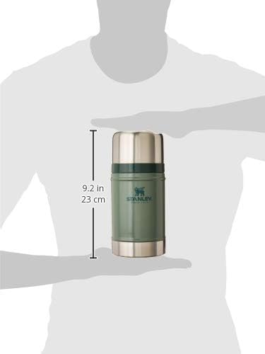 Stanley Classic Legendary Large Food Jar 24 oz | Vacuum Insulated Flask Food Container | Wide Mouth Screw On Lid | Packable for Travel | Stainless Steel & Leakproof Lid | Hammertone Green