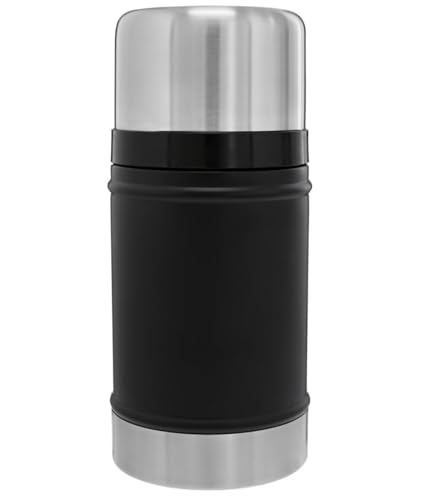 Stanley Classic Legendary Large Food Jar 24 oz | Vacuum Insulated Food Container | Wide Mouth Screw On Lid | Packable for Travel | Stainless Steel with Leakproof Lid | BPA-Free | Black 2.0