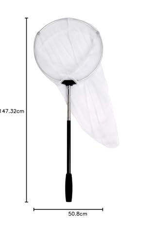 (25cm Ring, 120cm Handle) - RESTCLOUD Insect and Butterfly Net with 25cm Ring, Handle Extends to 120cm