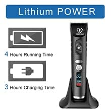 Ceenwes Hair Clippers Heavy Duty Clippers for Men Rechargeable Hair Trimmer Cordless Clippers Hair Cutting Kit with Charging Dock, 1 Hairdressing Cape 8 Guide Combs (Black)