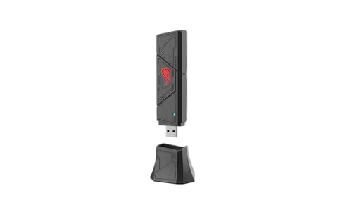 ASUS ROG USB-BE92 Tri-Band BE6500 WiFi 7 USB Adapter, 6GHz Band, Support 4096-QAM, Multi-Link Operation (MLO), Compatible with Type A and C, WPA3 Network Security