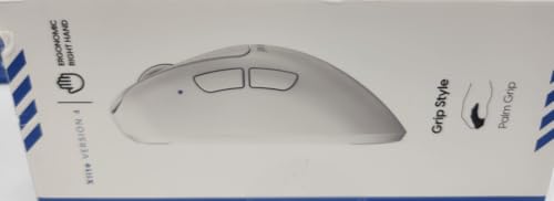 Pulsar Gaming Gears Xlite V4 Wireless Gaming Mouse Large Size - Lightweight 58g, Right Hand, 8K Ready, Lag-Free 2.4GHz, XS-1 32000 DPI Sensor, White