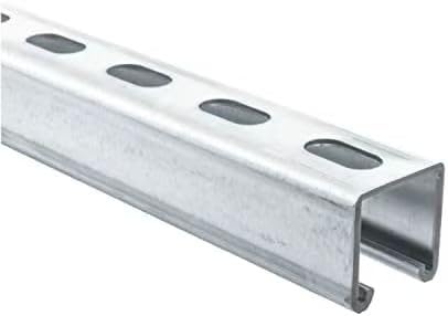 Unistrut Channel Trolley Track，4.75 Feet Length Strut Channel Trolley Track 1-5/8" Wide and high 12 Gauge Metal Steel U Channel with Thick Galvanized Steel Strip Groove Back. (Silver-1)