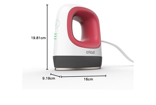 Cricut EasyPress Mini Heat Press for Pressing Small Objects like Shoes, Stuffed Animals, Hats & More, 3 Heat Settings & Precision Tip, Ceramic-Coated Heat Plate, Compact & Lightweight, Raspberry