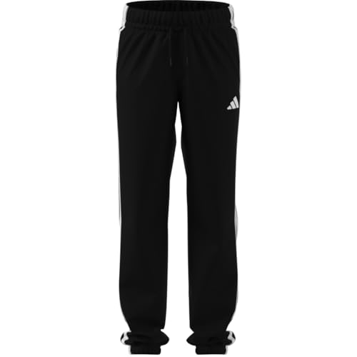 adidas Unisex-Kids 3-Stripes Woven Sportswear Pants,Black/White,Small