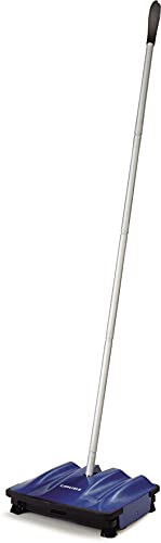 Carlisle FoodService Products Duo-Sweep Plastic Floor Sweeper, Surface Sweeper for Cleaning, 9.5 Inches, Blue