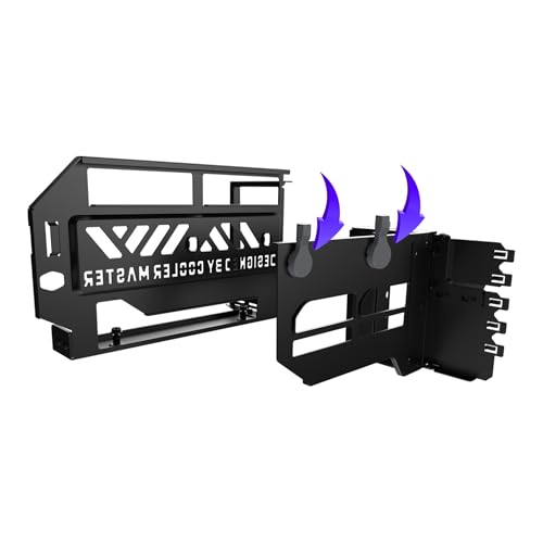 Cooler Master MasterAccessory Vertical GPU Card Holder Kit V3 Black, Premium Riser Cable PCI-E 4.0 x16-165mm, PCIe 3.0 Compatible, Adjustable Length for E-ATX|ATX|Micro ATX Case (MCA-U000R-KFVK03)