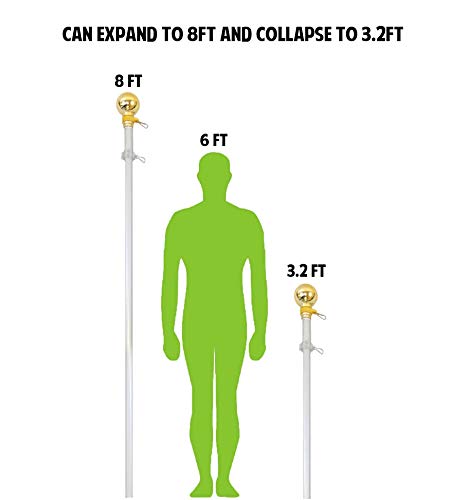 8 Foot Aluminum Silver Pole with (Ball)