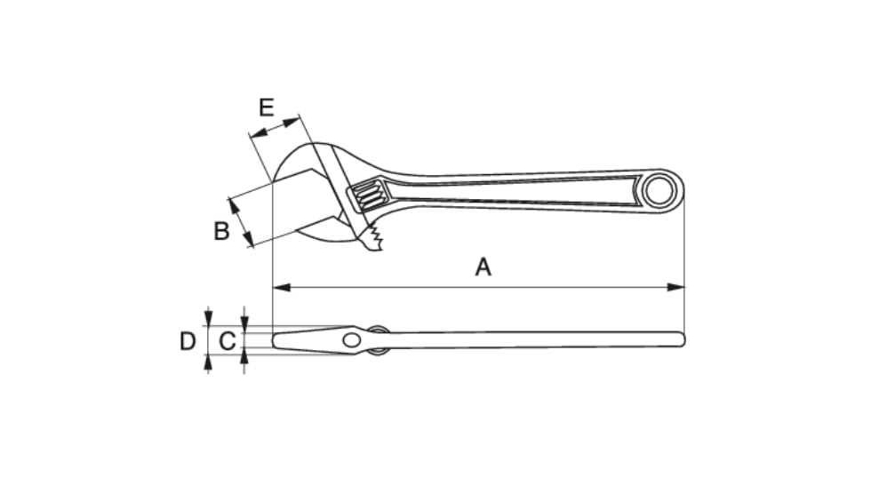 Bahco 9031 R US Black X-Wide Adjustable Wrench Ergo, 8"