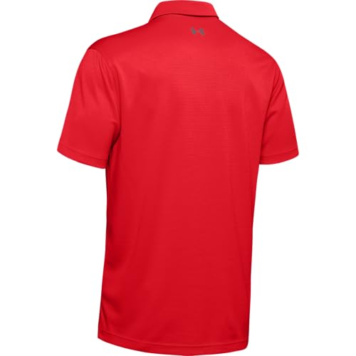 UNDER ARMOUR mens Tech Golf Polo Red (600)/GraphiteX-Large