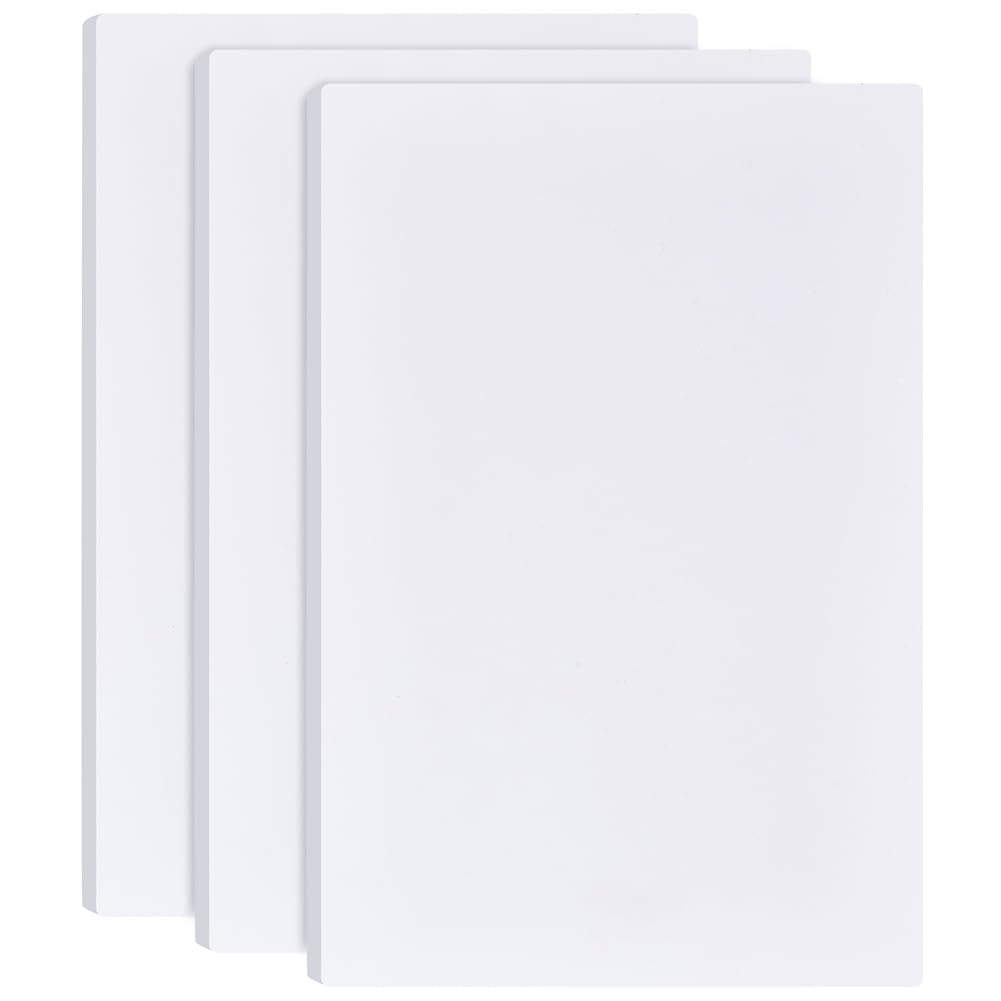 BENECREAT 3Pcs 1/2 Inch White Foam Boards, 12x8 Inch Rectangle PVC Foam Sheet Poster Board for Mounting, Crafts, Art, Display, Presentation and Projects