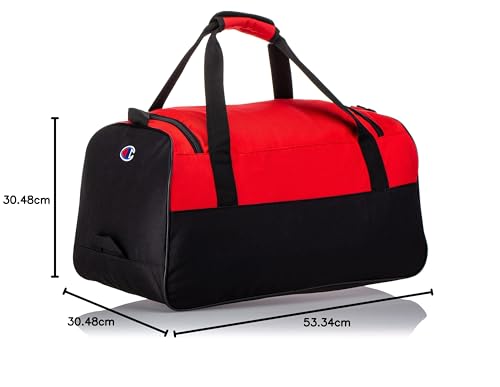 Champion Logo Duffel Bag, Red, One Size